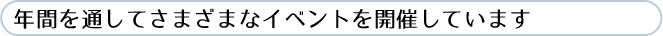 年間を通してさまざまなイベントを開催しています